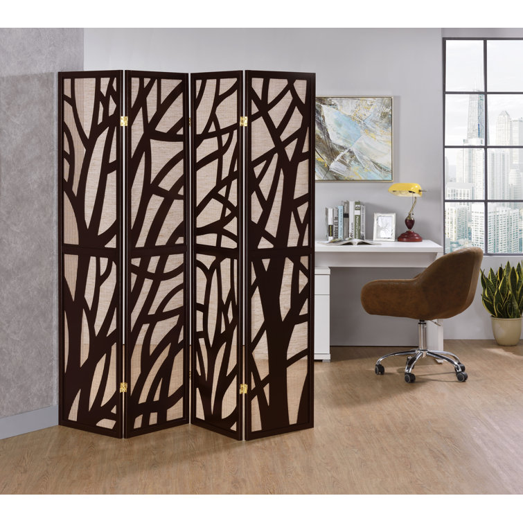 Wade Logan® Austine 69'' W x 70.5'' H 4 Panel Solid Wood Folding Room